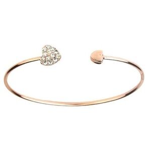 Minimalist Gold Cuff Bracelet Heart Arrow Cuff Gold plate Stainless Steel.NEW